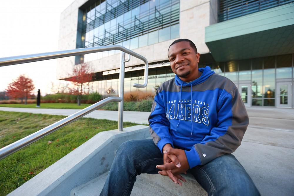 GVL / Kevin Sielaff - Stepha'N Quicksey, lead organizer of the Detroit Network of Future Leaders,  poses on Grand Valley's campus Oct. 30.