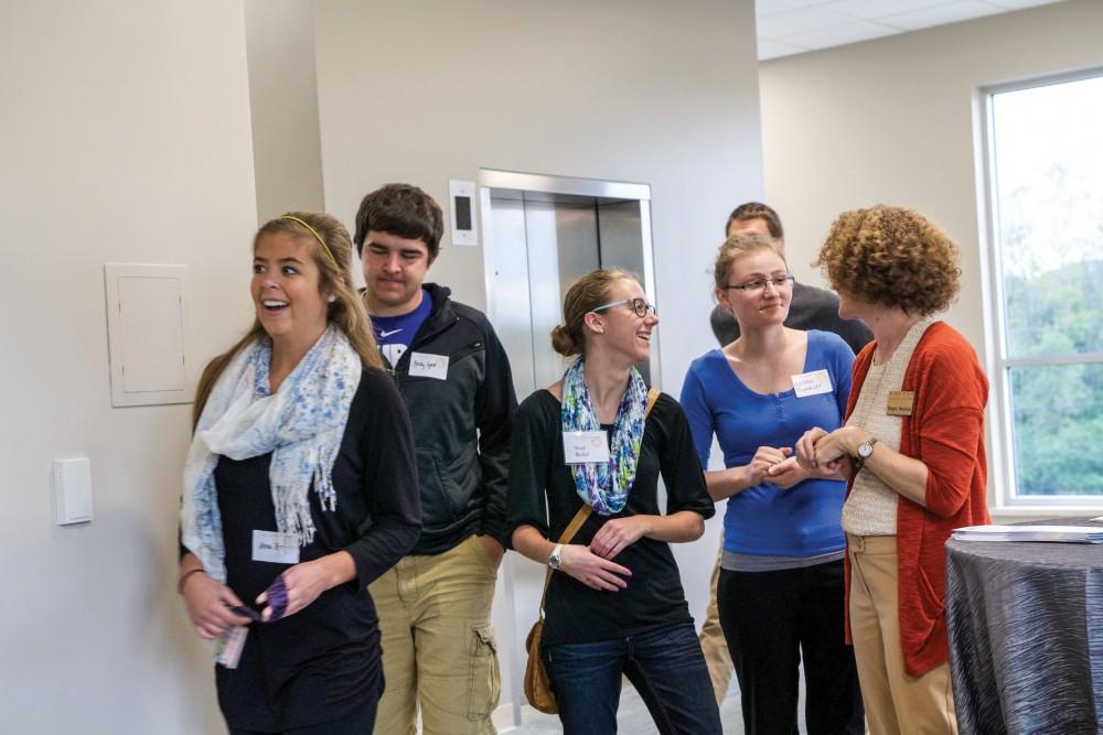 GVL / Sara Carte
Calvin College stdudents visit the Calvin Rehabilitation Center Opoen house on Sept. 29.