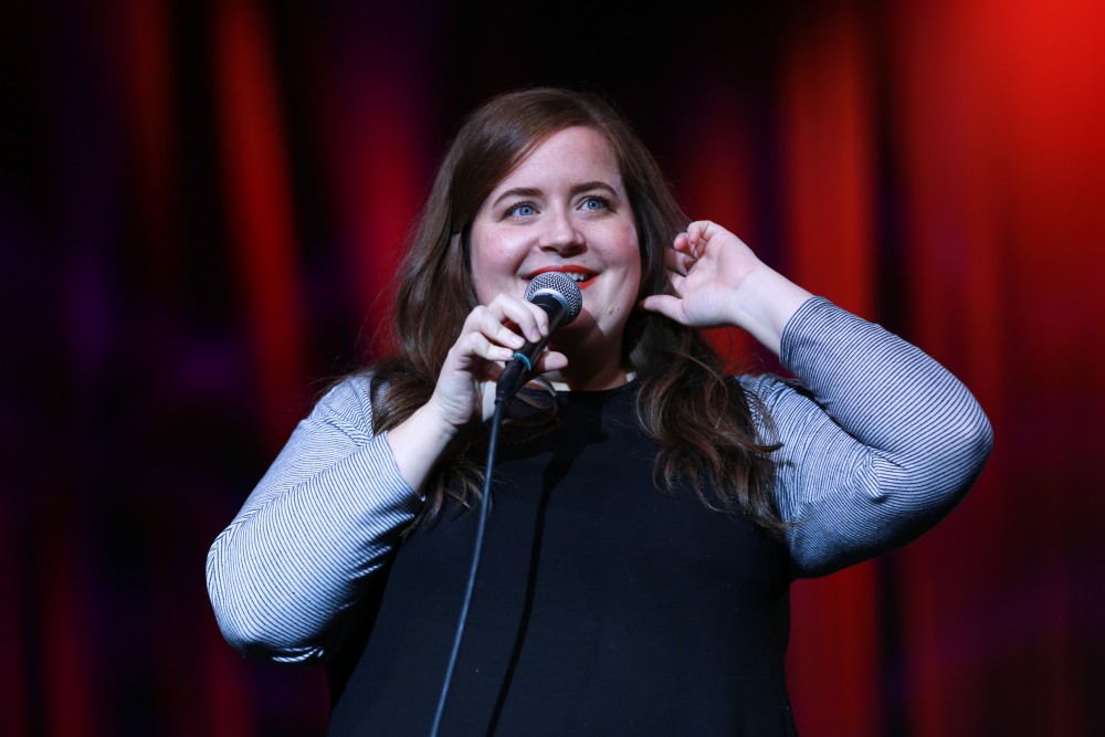 GVL / Kevin Sielaff - Grand Valley hosts SNL comedians Aidy Bryant and Jay Pharoah inside the Fieldhouse Arena Oct. 22.