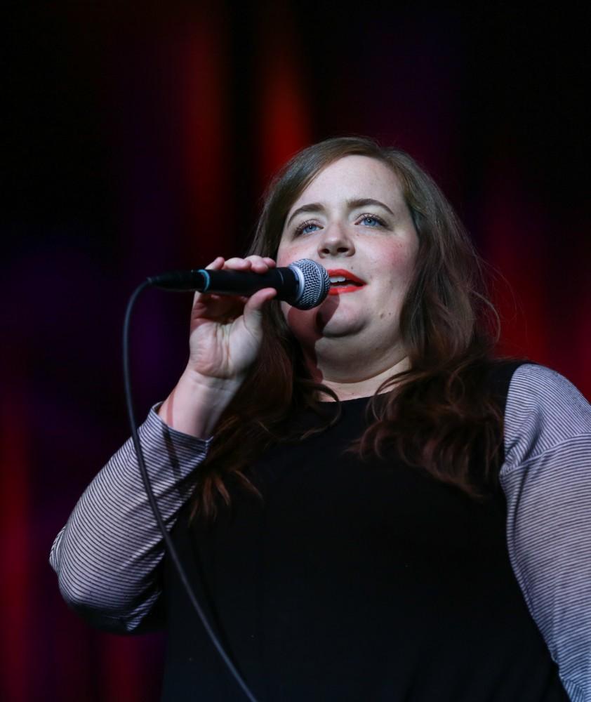 GVL / Kevin Sielaff - Grand Valley hosts SNL comedians Aidy Bryant and Jay Pharoah inside the Fieldhouse Arena Oct. 22.