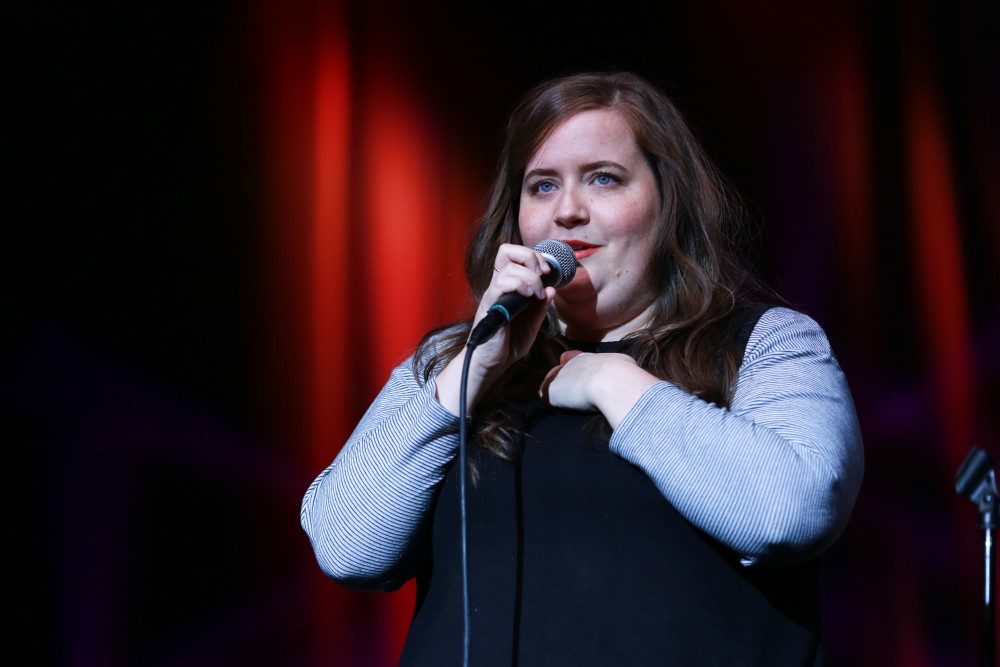 GVL / Kevin Sielaff - Grand Valley hosts SNL comedians Aidy Bryant and Jay Pharoah inside the Fieldhouse Arena Oct. 22.