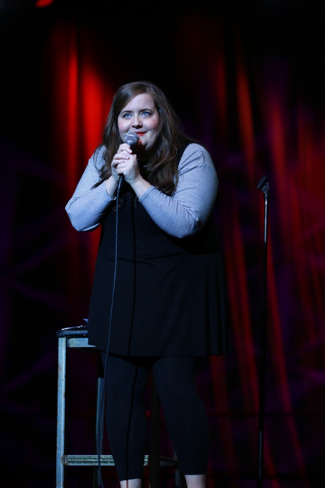 GVL / Kevin Sielaff - Grand Valley hosts SNL comedians Aidy Bryant and Jay Pharoah inside the Fieldhouse Arena Oct. 22.