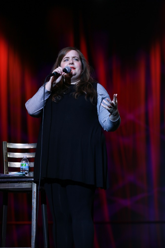 GVL / Kevin Sielaff - Grand Valley hosts SNL comedians Aidy Bryant and Jay Pharoah inside the Fieldhouse Arena Oct. 22.