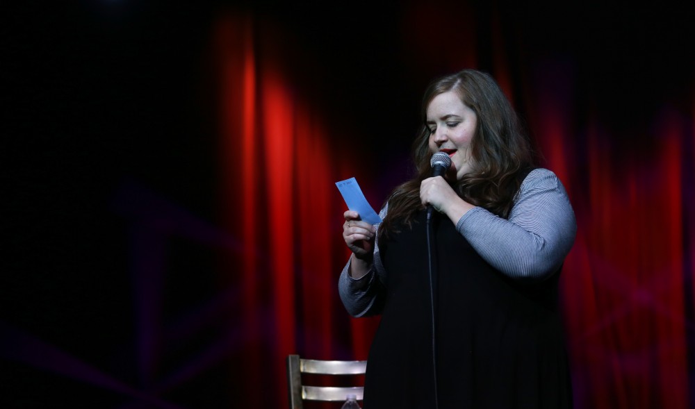 GVL / Kevin Sielaff - Grand Valley hosts SNL comedians Aidy Bryant and Jay Pharoah inside the Fieldhouse Arena Oct. 22.