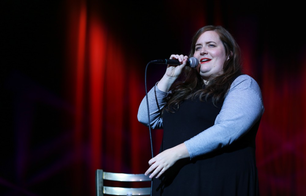 GVL / Kevin Sielaff - Grand Valley hosts SNL comedians Aidy Bryant and Jay Pharoah inside the Fieldhouse Arena Oct. 22.