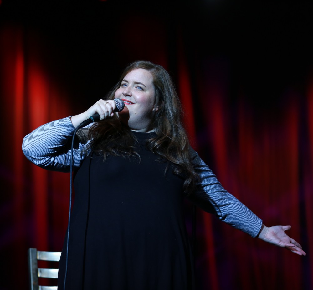 GVL / Kevin Sielaff - Grand Valley hosts SNL comedians Aidy Bryant and Jay Pharoah inside the Fieldhouse Arena Oct. 22.