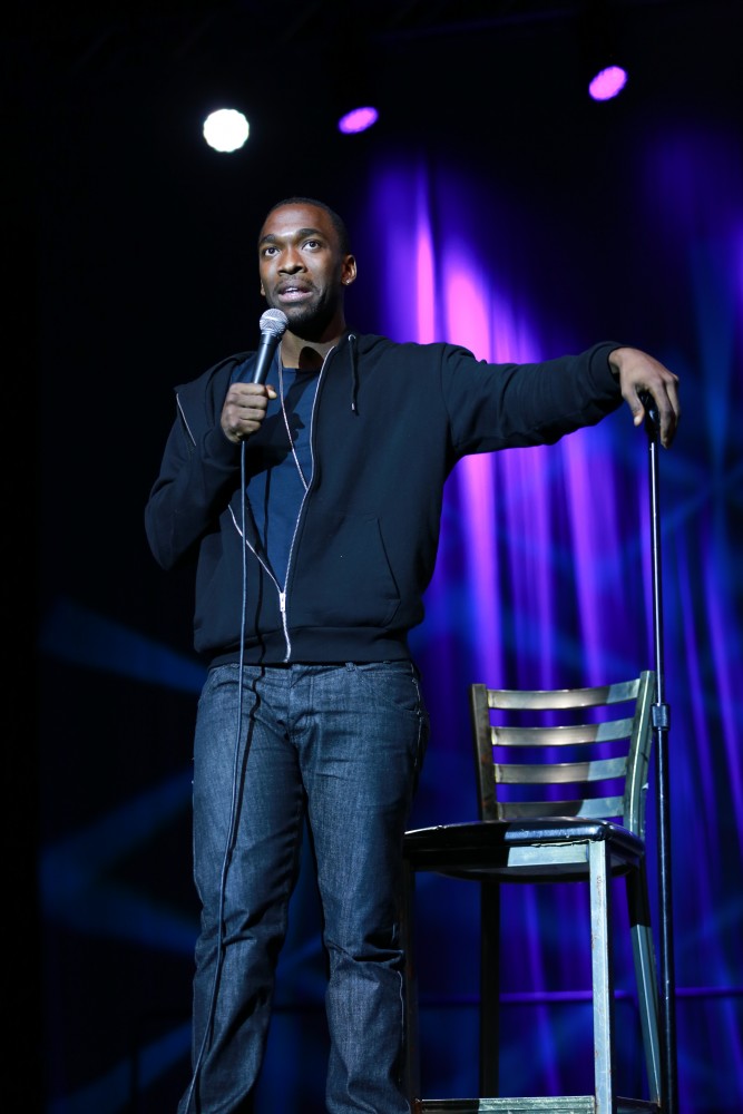 GVL / Kevin Sielaff - Grand Valley hosts SNL comedians Aidy Bryant and Jay Pharoah inside the Fieldhouse Arena Oct. 22.