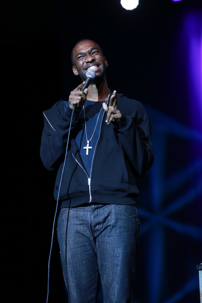 GVL / Kevin Sielaff - Grand Valley hosts SNL comedians Aidy Bryant and Jay Pharoah inside the Fieldhouse Arena Oct. 22.