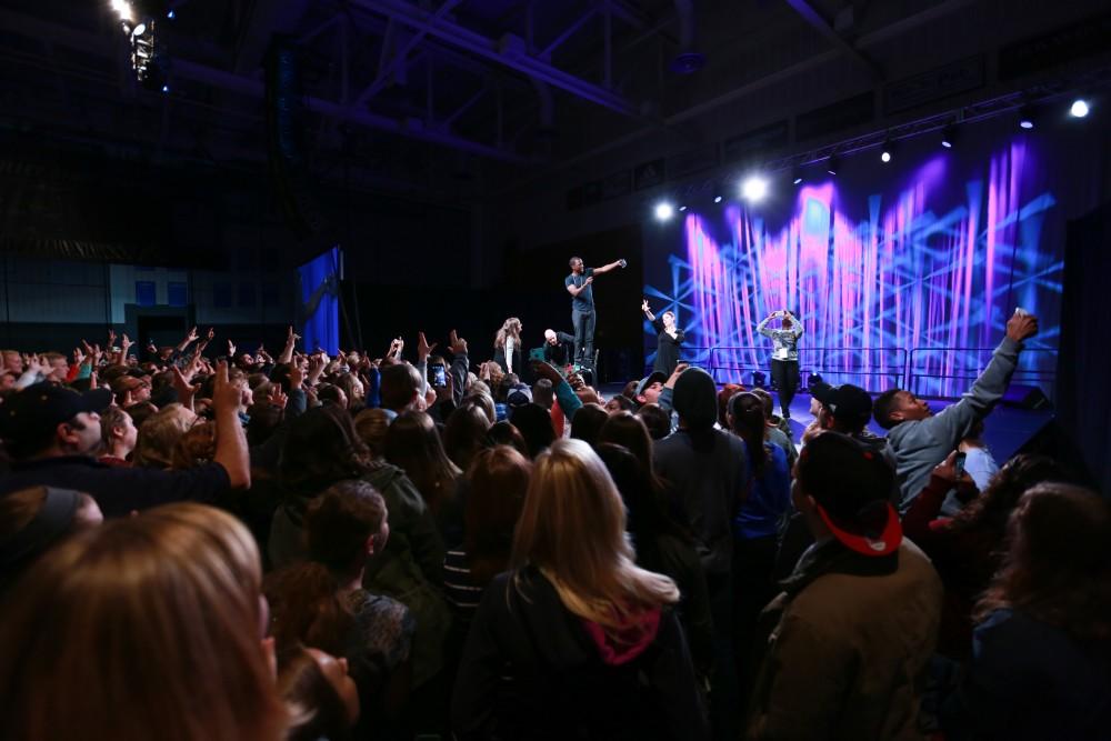 GVL / Kevin Sielaff - Grand Valley hosts SNL comedians Aidy Bryant and Jay Pharoah inside the Fieldhouse Arena Oct. 22.