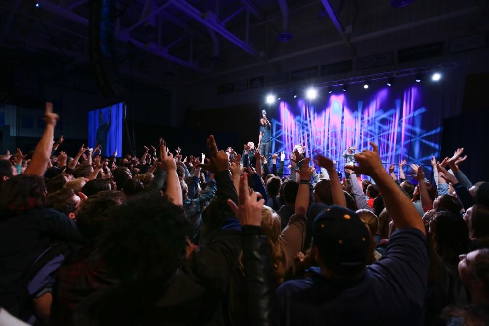 GVL / Kevin Sielaff - Grand Valley hosts SNL comedians Aidy Bryant and Jay Pharoah inside the Fieldhouse Arena Oct. 22.