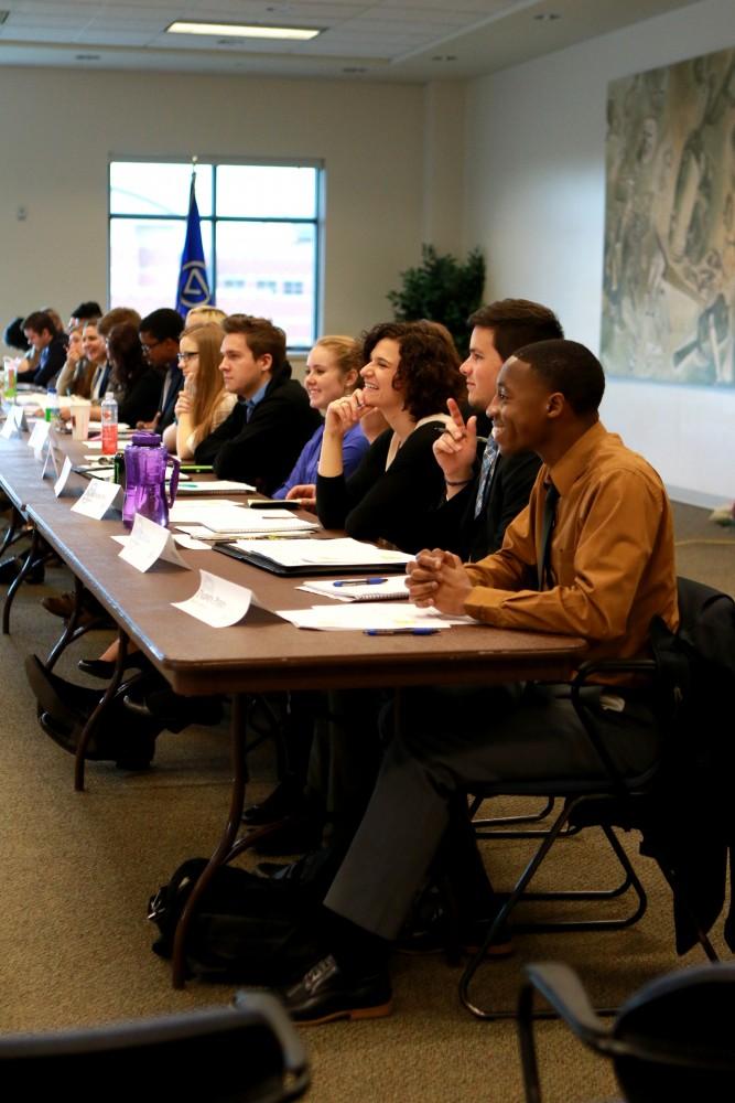 The members of the student senate attend a meeting hosted by the Vice President of Business and Finances on Oct. 15 in Allendale, MI. The student senate is made up a wide variety of students. 