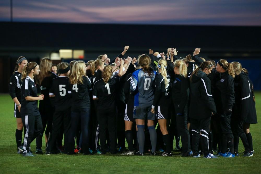 GVL / Kevin Sielaff - The Lakers defeat the Bulldogs with a final score of 2-0 Oct. 30 in Allendale. Grand Valley will advance to the GLIAC tournament starting Nov. 3.