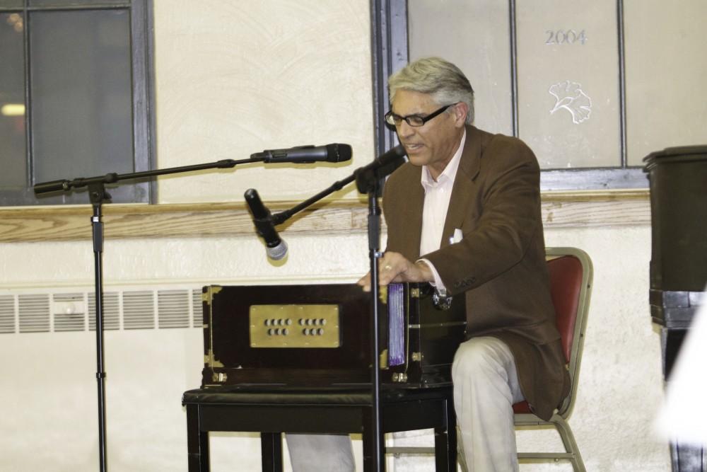 GVL / Sara Carte
Fred Stella plays an Indian instrument during the Interfaith Diwali Celebration at the Fountain Street Church on Oct. 30.