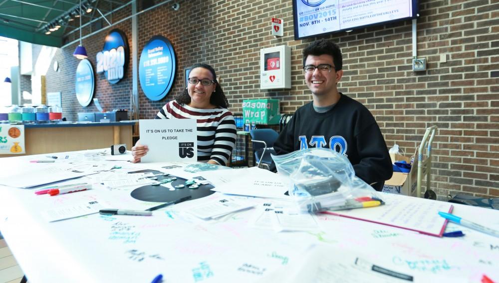 GVL / Kevin Sielaff - The "It's On Us" table stand is open to the public on Nov. 10 inside the Kirhof Center. 