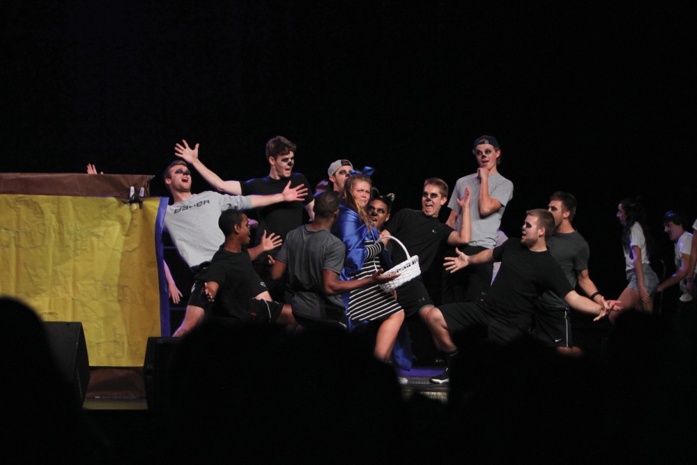 Students from the Anchor Management group perform on Oct. 21 in Allendale, MI for the lip sync concert. All students and staff were welcome to attend the concert.
