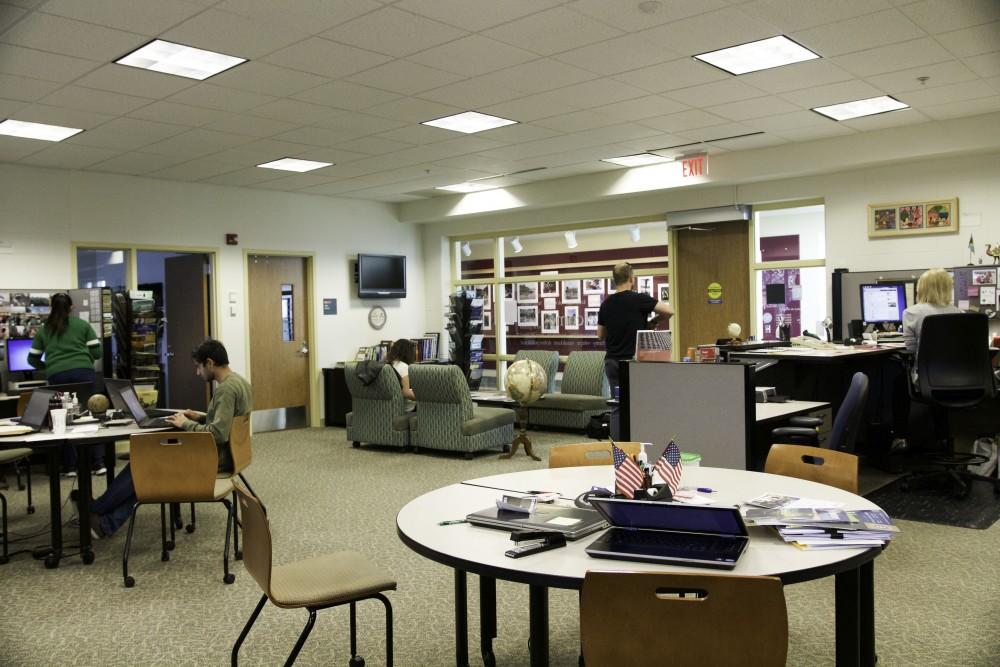 GVL / Sara Carte
Students work in the Padnos International Center in Lake Ontario Hall on Oct. 3.