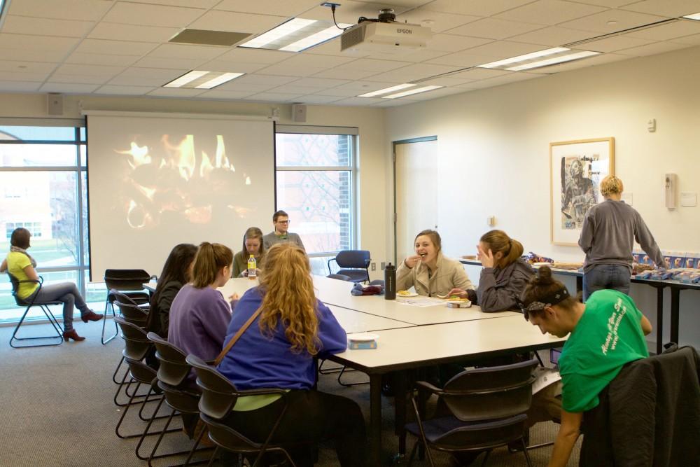 GVL / Sara Carte
Grand Valley students celebrate the Dutch holiday, Sinterklass, in the Kirkhof building on Dec. 4.