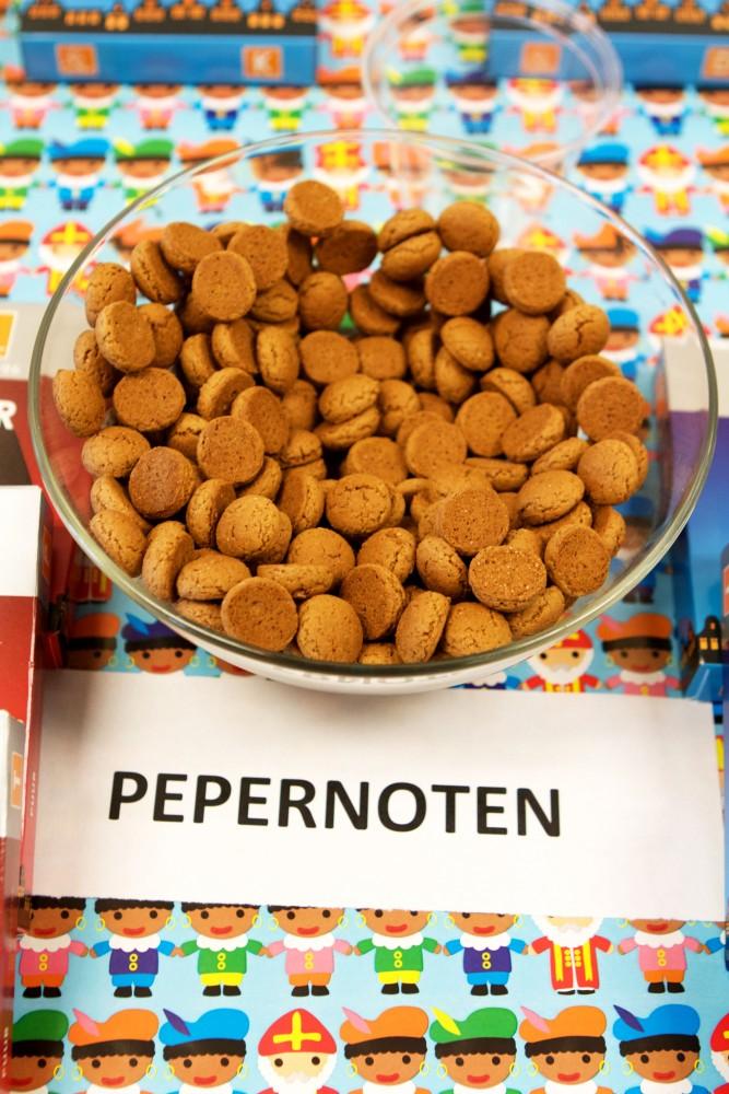 GVL / Sara Carte
Pepernoten, a Dutch tradition, is served during the Dutch holiday celebration, Sinterklaas, in the Kirkhof building on Dec. 4.