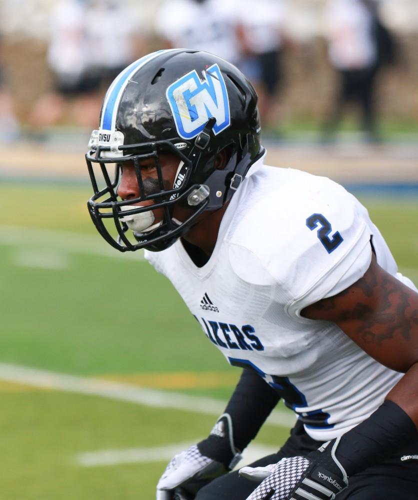 GVL / Kevin Sielaff - Marquez Gollman (2) warms up before the match.  The Lakers fall to the Rams of Shepard University with a final score of 34-32 Dec. 12 in Shepardstown, West Virginia.