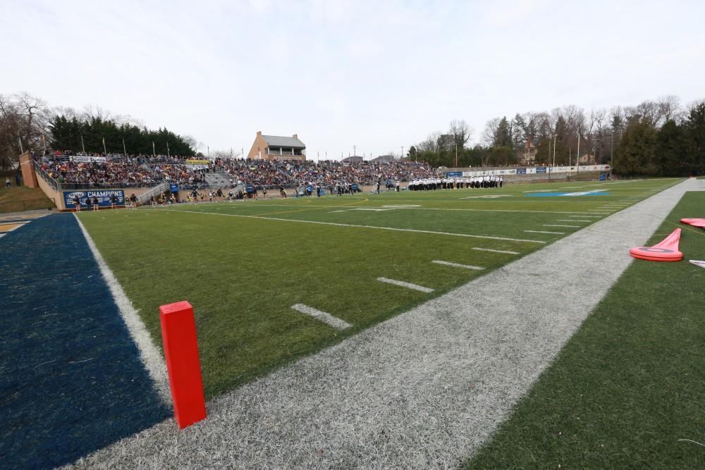 GVL / Kevin Sielaff - The Lakers fall to the Rams of Shepard University with a final score of 34-32 Dec. 12 in Shepardstown, West Virginia.