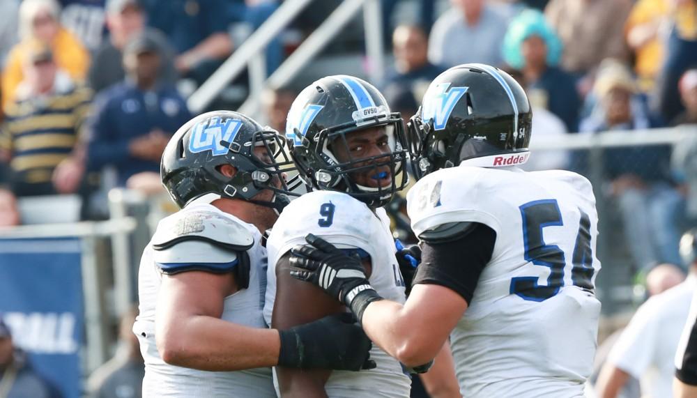 GVL / Kevin Sielaff - Agitated by a Shepard advancement, Matt Judon (9) looks to the Grand Valley bench.  The Lakers fall to the Rams of Shepard University with a final score of 34-32 Dec. 12 in Shepardstown, West Virginia.