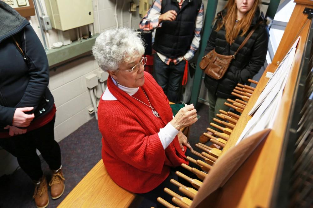 GVL / Kevin Sielaff - The Cook Carillon Tower offers free tours while university carillonneur Julianne Vanden Wyngaard plays the instrument Dec. 8 in Allendale.  