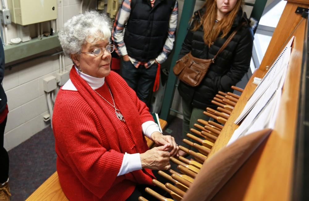 GVL / Kevin Sielaff - The Cook Carillon Tower offers free tours while university carillonneur Julianne Vanden Wyngaard plays the instrument Dec. 8 in Allendale.  