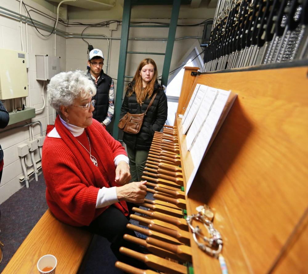 GVL / Kevin Sielaff - The Cook Carillon Tower offers free tours while university carillonneur Julianne Vanden Wyngaard plays the instrument Dec. 8 in Allendale.  