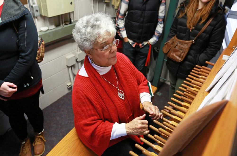 GVL / Kevin Sielaff - The Cook Carillon Tower offers free tours while university carillonneur Julianne Vanden Wyngaard plays the instrument Dec. 8 in Allendale.  