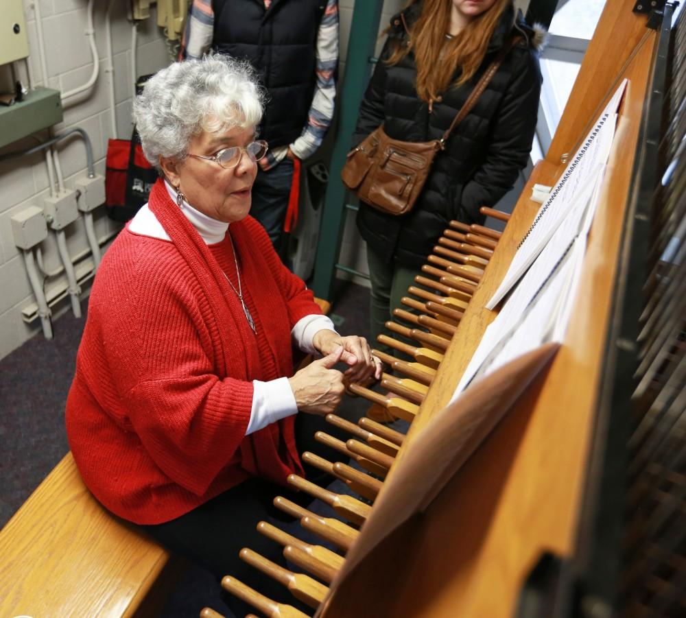 GVL / Kevin Sielaff - The Cook Carillon Tower offers free tours while university carillonneur Julianne Vanden Wyngaard plays the instrument Dec. 8 in Allendale.  