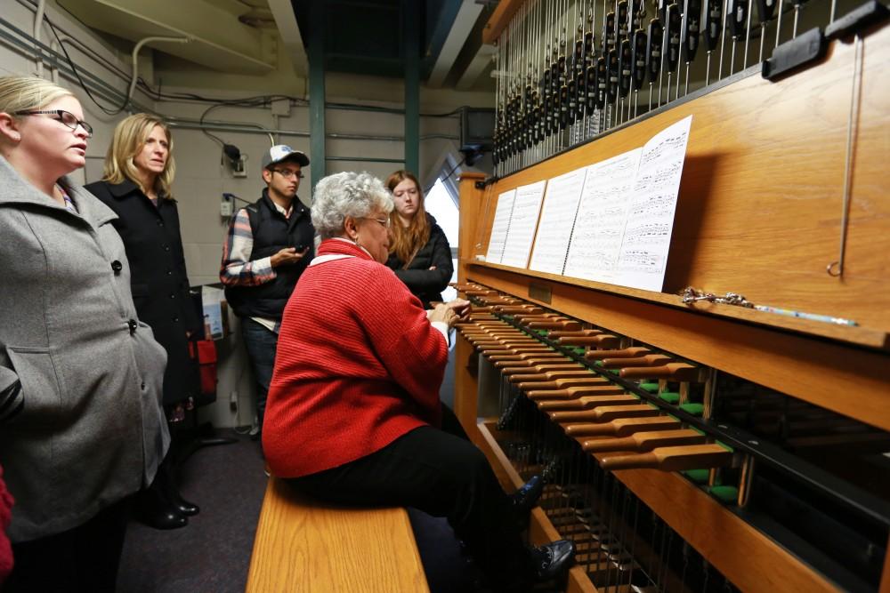 GVL / Kevin Sielaff - The Cook Carillon Tower offers free tours while university carillonneur Julianne Vanden Wyngaard plays the instrument Dec. 8 in Allendale.  