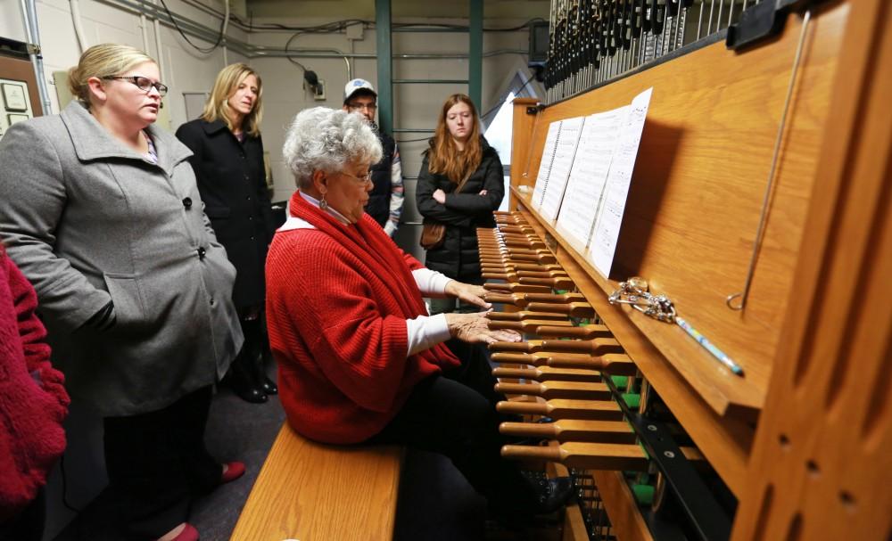 GVL / Kevin Sielaff - The Cook Carillon Tower offers free tours while university carillonneur Julianne Vanden Wyngaard plays the instrument Dec. 8 in Allendale.  