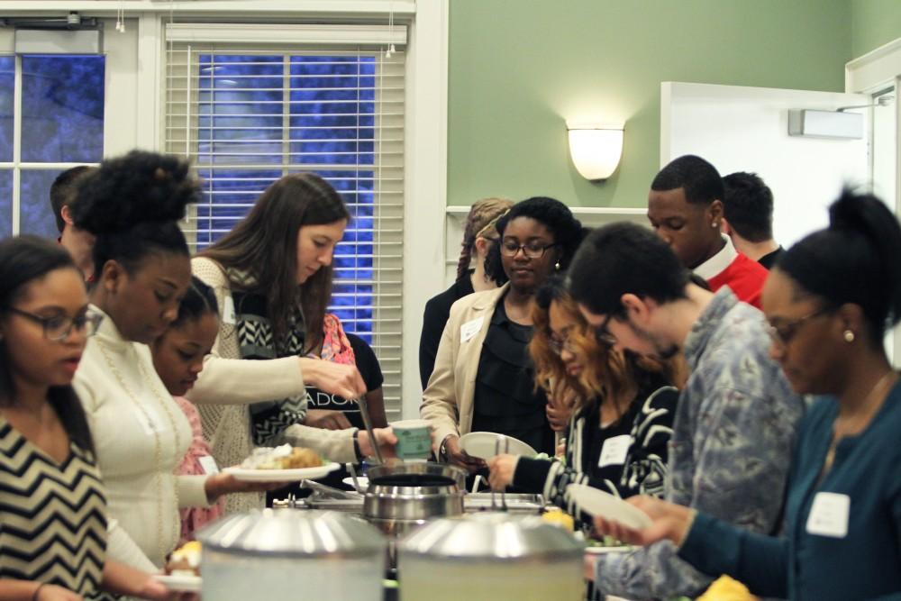 Students were served a baked potato bar along with soup and apple pie for dessert at the Life Beyond the Classroom held on Jan. 26, 2016 in Allendale, MI. 