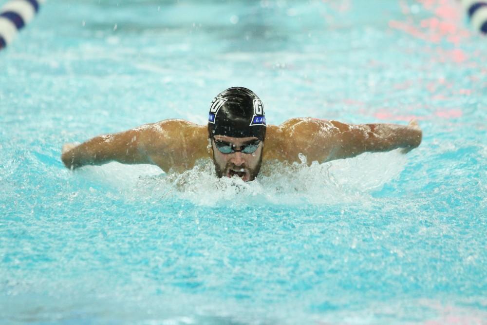 Grand Valley Swimmer competes against Findlay on Jan 23 in Allendale, MI. 