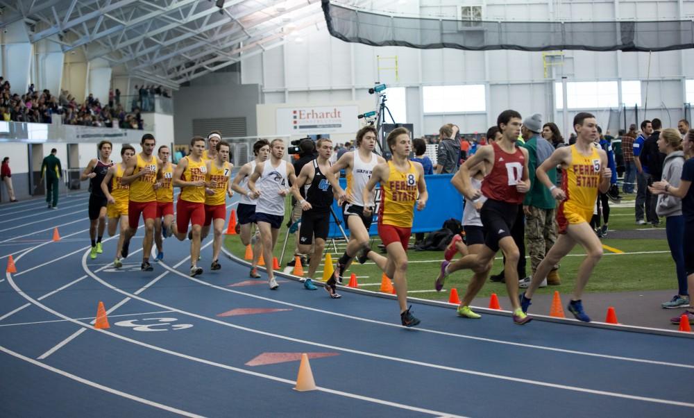 GVL / Kevin Sielaff -  David Jones participates in the men's mile run. The Kelly Family Sports Center hosts the Bob Eubanks Open Jan. 15, 2016.