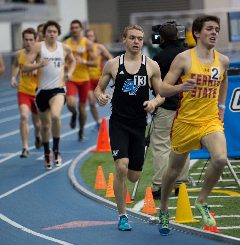 GVL / Kevin Sielaff -  David Jones participates in the men's mile run. The Kelly Family Sports Center hosts the Bob Eubanks Open Jan. 15, 2016.