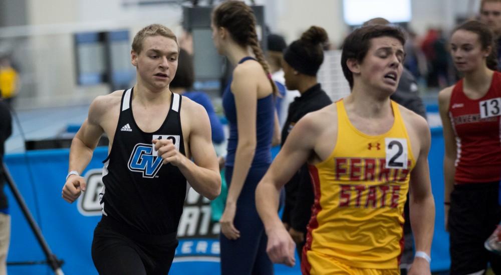 GVL / Kevin Sielaff -  David Jones participates in the men's mile run. The Kelly Family Sports Center hosts the Bob Eubanks Open Jan. 15, 2016.