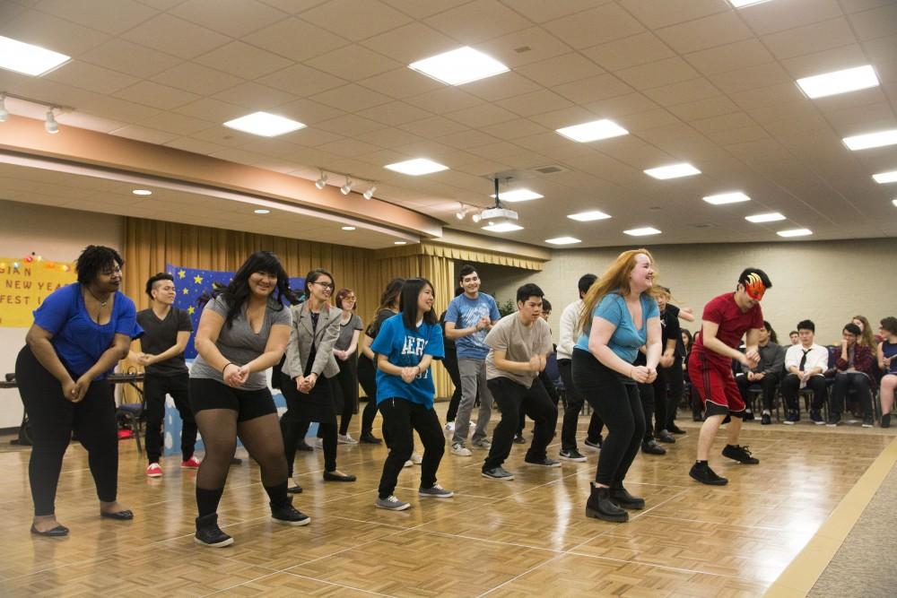 GVL / Sara Carte
The Asian Student Union performs their skit performance during the Asian New Year Festival 2016, sponsored by the Asian Student Union and the Office of Multicultural Affaris, in the Kirkhof Center on Thursday, Feb. 4, 2016.