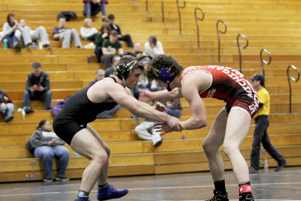 Trenton Hunt competes in a club wrestling match held on Feb. 6 in Allendale, MI. 