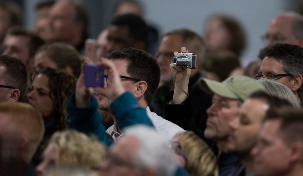 GVL / Kevin Sielaff - Republican presidential hopeful Marco Rubio draws a crowd at 4975 Broadmoor Avenue SE in Grand Rapids Tuesday, Feb. 23, 2016 as he rallies for Michigan’s vote in the upcoming primaries.