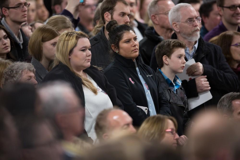 GVL / Kevin Sielaff - Republican presidential hopeful Marco Rubio draws a crowd at 4975 Broadmoor Avenue SE in Grand Rapids Tuesday, Feb. 23, 2016 as he rallies for Michigan’s vote in the upcoming primaries.