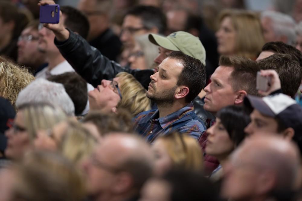 GVL / Kevin Sielaff - Republican presidential hopeful Marco Rubio draws a crowd at 4975 Broadmoor Avenue SE in Grand Rapids Tuesday, Feb. 23, 2016 as he rallies for Michigan’s vote in the upcoming primaries.