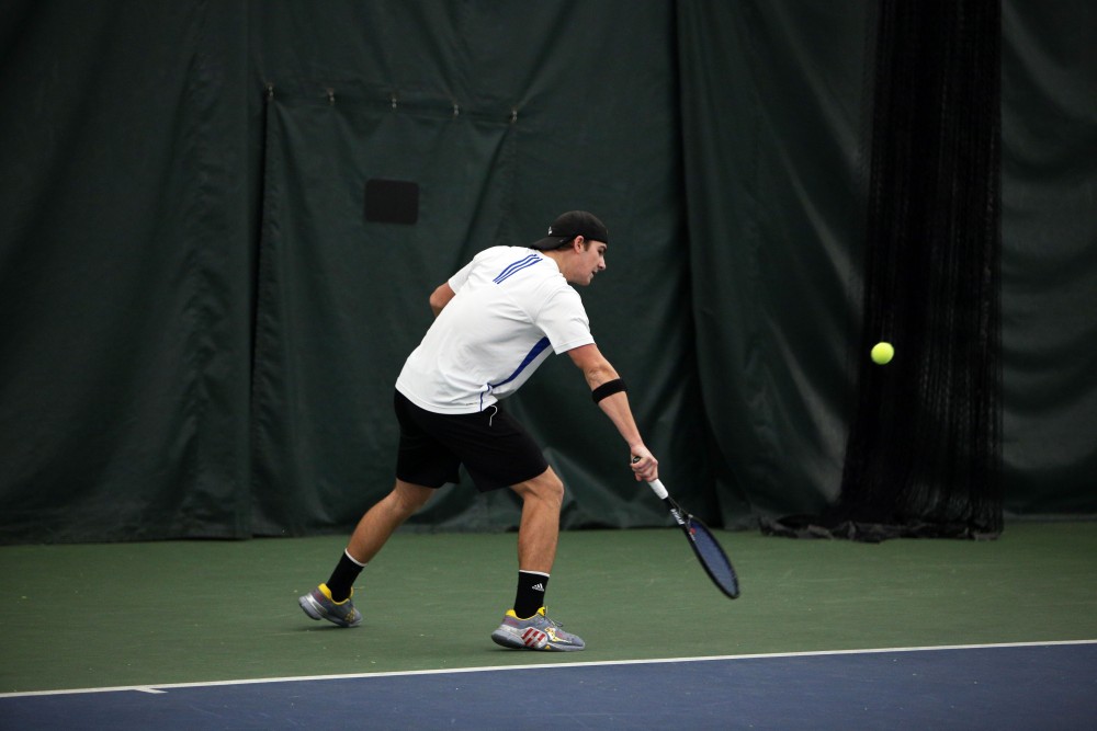 GVL / Emily Frye 
Junior Zach Phillips against Davenport University on Friday Feb. 19, 2016.