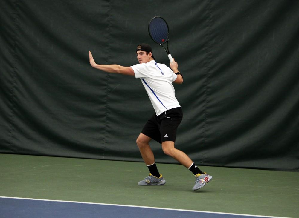 GVL / Emily Frye 
Junior Zach Phillips against Davenport University on Friday Feb. 19, 2016.