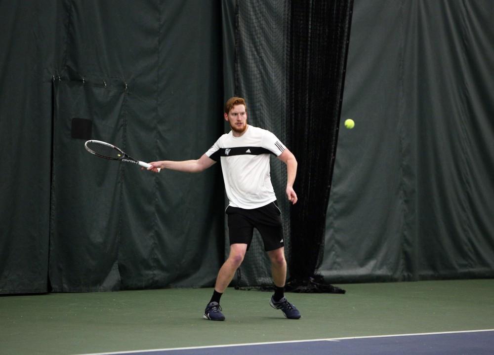 GVL / Emily Frye 
Senior Andrew Bole against Davenport University on Friday Feb. 19, 2016.