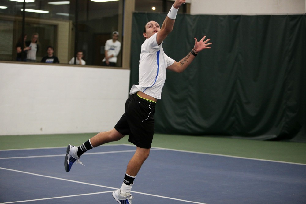 GVL / Emily Frye 
Sophomore Alex van de Steenoven against Davenport University on Friday Feb. 19, 2016.