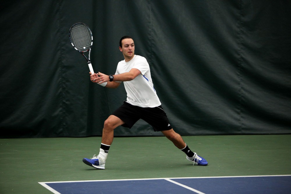 GVL / Emily Frye 
Sophomore Alex van de Steenoven against Davenport University on Friday Feb. 19, 2016.