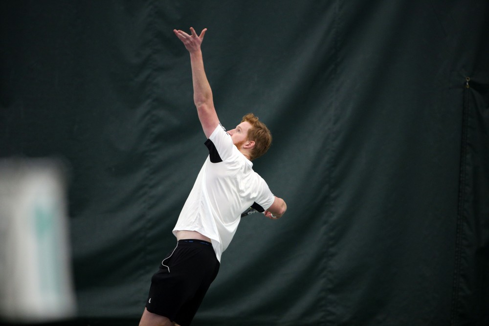 GVL / Emily Frye 
Senior Andrew Bole against Davenport University on Friday Feb. 19, 2016.