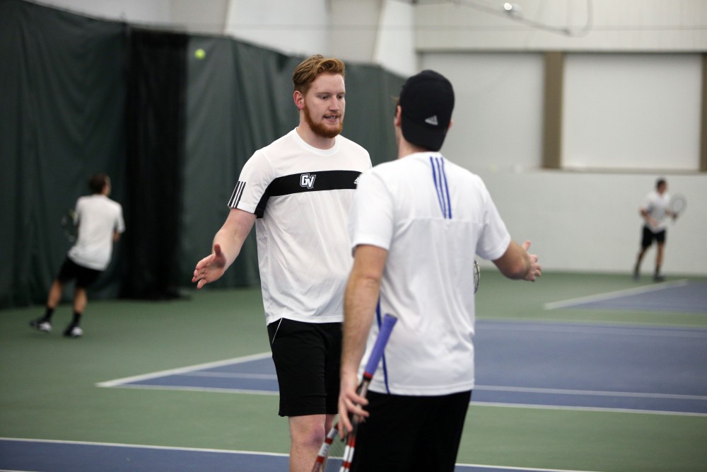 GVL / Emily Frye 
Senior Andrew Bole and Senior Michael Kaye against Davenport University on Friday Feb. 19, 2016.