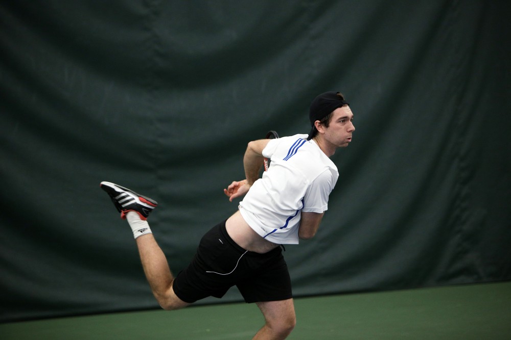 GVL / Emily Frye 
Senior Michael Kaye against Davenport University on Friday Feb. 19, 2016.